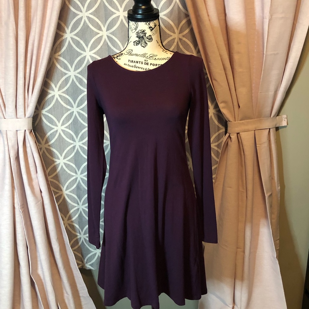 Express purple long sleeve dress